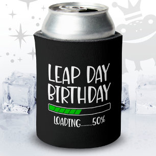 Porta-lata Fev 29 Dia de Leap Aniversário 50% Ano de Carregam