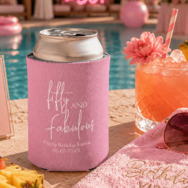 Porta-lata Fifty e Fabuloso Foto Rosa Aniversário de 50 anos
