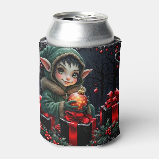 Porta-lata Filha de elfo giro em Casaco verde (Can Front)