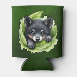 Porta-lata Filhote de lobo no verde: