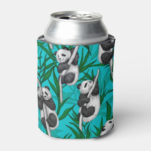 Porta-lata Filhotes de Panda em turquesa (Can Front)