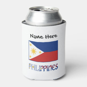 Porta-lata Filipinas e Bandeira Filipina Personalizadas 