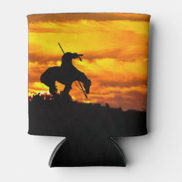 Porta-lata Fim da trilha da silhueta com o Sunset