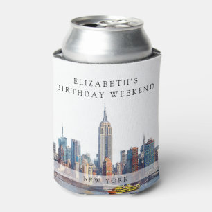 Porta-lata Fim de semana de aniversário aquarela de Nova York