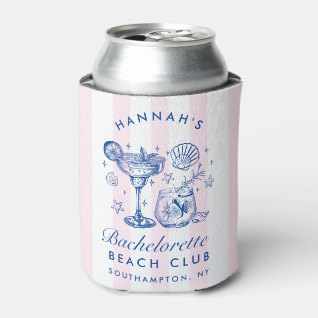 Porta-lata Fim de Semana de Despedida de Solteira Rosa e Azul (Can Front)