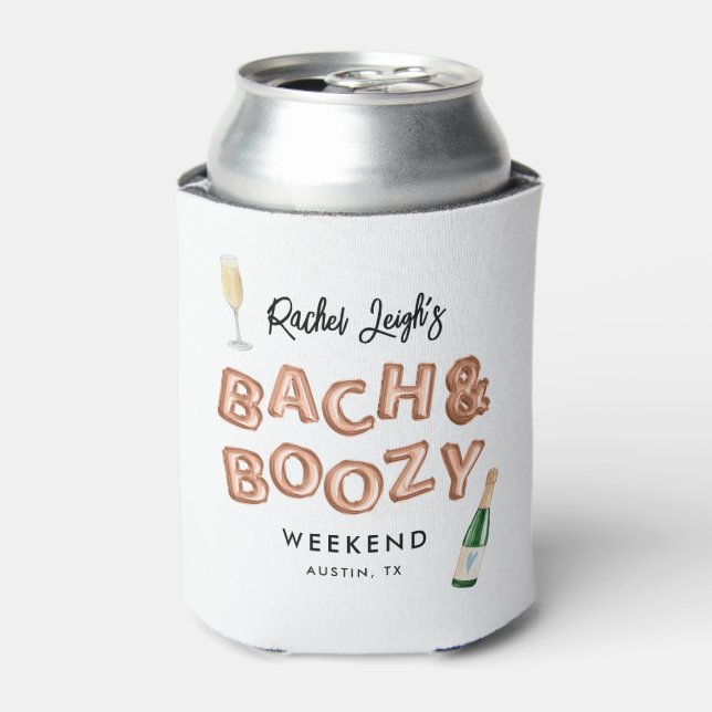 Porta-lata Fim de semana de solteira Bach & Boozy Rose Gold (Can Front)