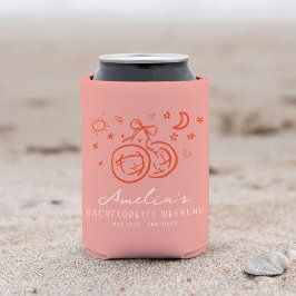 Porta-lata Fim de semana de solteira com desenho de disco ros