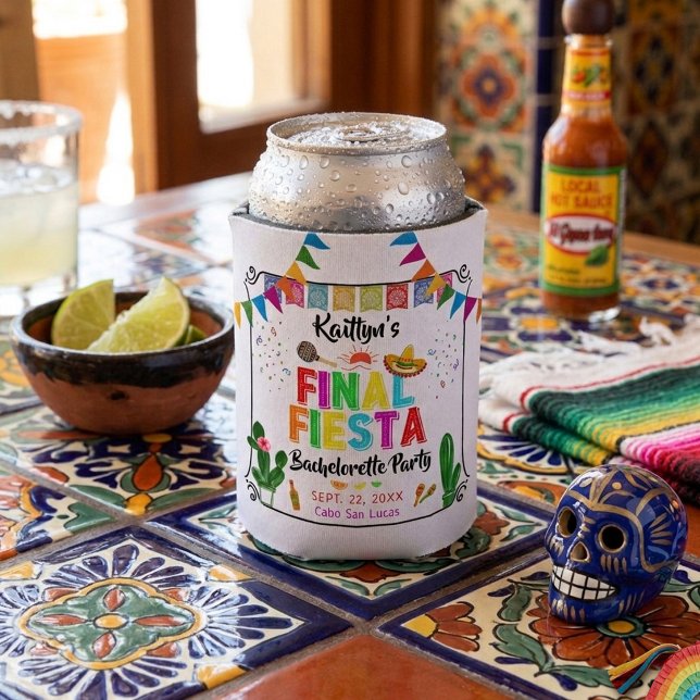 Porta-lata Final Fiesta Mexicana Bachelorette Party Favor (Criador carregado)