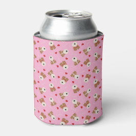 Porta-lata Fio Fox Terrier Dog Copos Cardíacos Pink