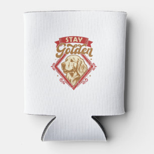 Porta-lata Fique Cachorro Retriever Dourado Diamante Vermelho