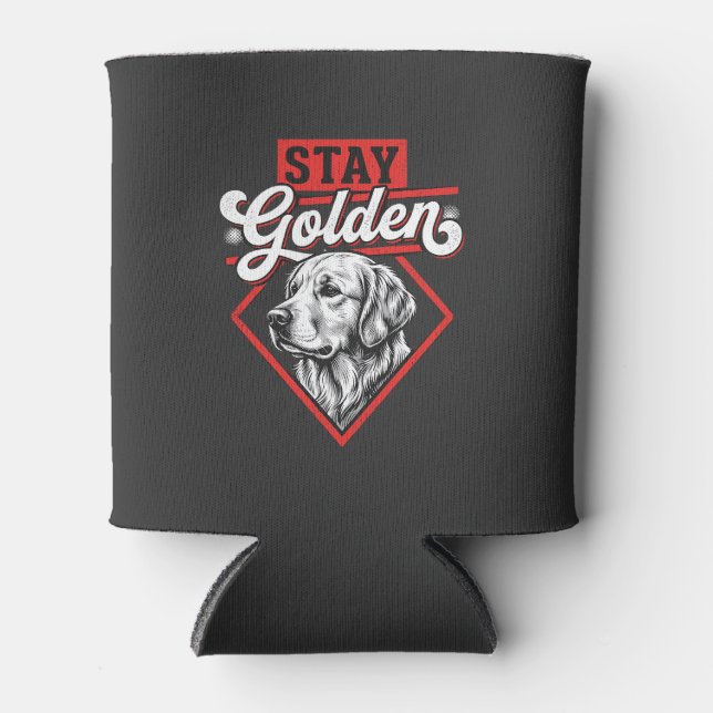 Porta-lata Fique Dourado Cão Retriever Dourado (Frente)