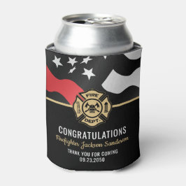 Porta-lata Firefighter Retirement Red Line Flag Fireman