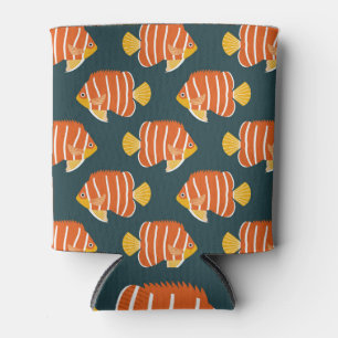 Porta-lata Fish Frenzy: Vintage Seamless Design