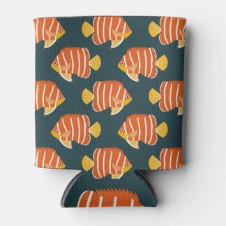 Porta-lata Fish Frenzy: Vintage Seamless Design