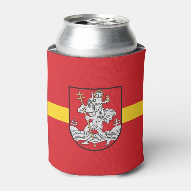 Porta-lata Flag of Vilnius, Lithuania Can Cooler (Can Front)