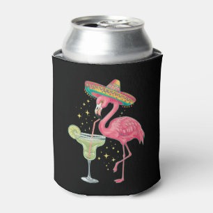 Porta-lata Flamingo Bebendo Margarita Poncho Mexicano Diverti