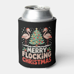 Porta-lata Flamingo Feliz Flocando Natal Engraçado Xmas
