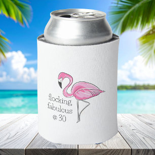 Porta-lata Flamingo Flocking Fabuloso aos 30 / 30º Aniversári