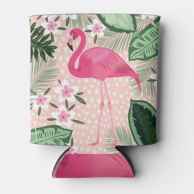 Porta-lata Flamingo, palmeiras, design de cozinha (Frente)
