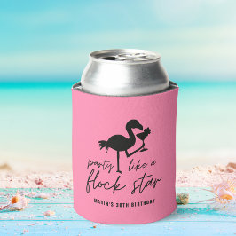 Porta-lata Flamingo Party Like A Flock Star Tropical Birday