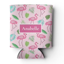 Flamingo rosa e folhas tropicais Personalizado