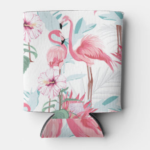 Porta-lata Flamingo Rosa: Flores Exóticas Sem Olhos.