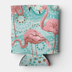 Porta-lata Flamingo Tropical: Vintage Floral Wallpaper