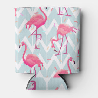 Porta-lata Flamingos - Cinza De Luz: Tropical Vintage.