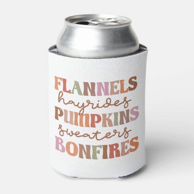 Porta-lata Flannels Pumpkins Bonfire (Can Front)