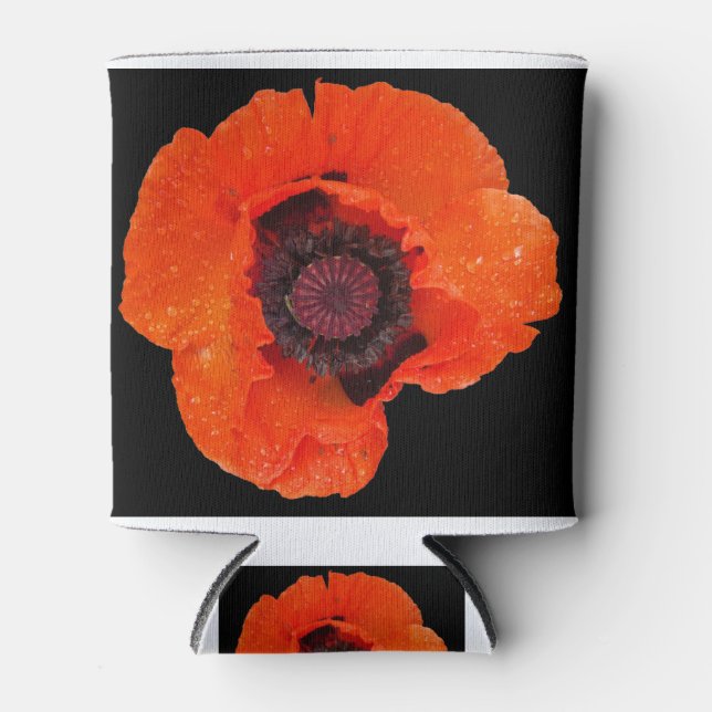 Porta-lata fleur de pavot après la pluie (Frente)