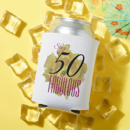 Porta-lata Flor amarelo de cacto 50 e aniversário fabuloso