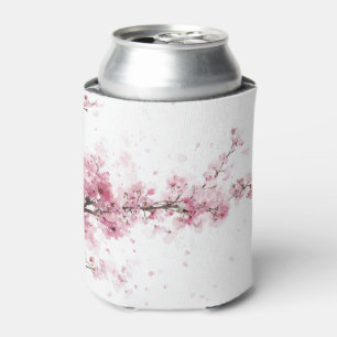 Porta-lata Flor Cerejeira Rosa Sakura Aquarela Floral Fofo