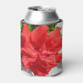 Porta-lata Flor de Hibisco Dupla Vermelha