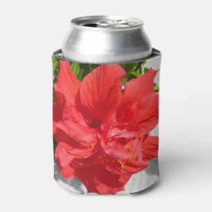 Porta-lata Flor de Hibisco Dupla Vermelha