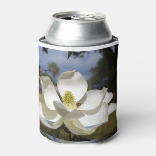 Porta-lata Flor de Magnolia Branca e abelha