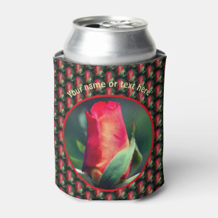 Porta-lata Flor Red Rosebud Personalizado
