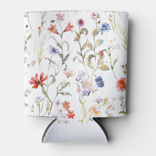 Porta-lata Flor silvestre colorida em aquarela