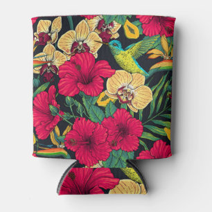 Porta-lata Florais Tropicais e Beija-flor - Summer Botanica