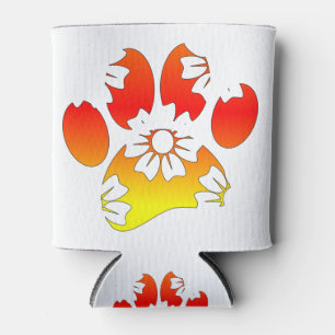 Porta-lata Floral Dog Paw Print