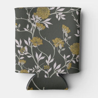 Porta-lata Floral elegante: design de padrão de colheita.