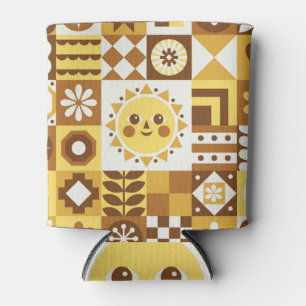 Porta-lata Floral escandinavo: Abstrato Vintage Card.