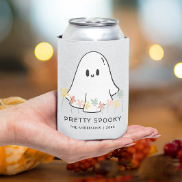 Porta-lata Floral Fantasma de Halloween Fofo