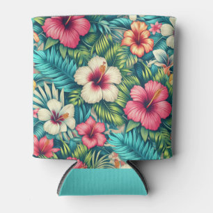 Porta-lata Floral havaiano/tropical