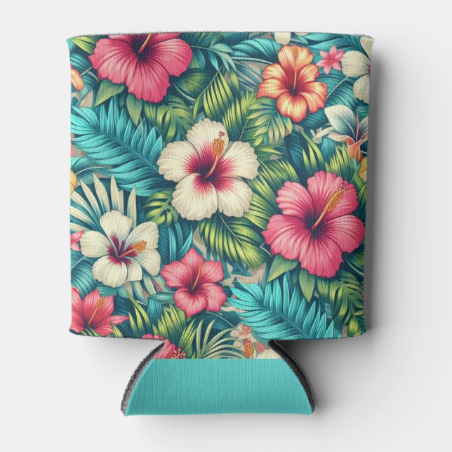 Porta-lata Floral havaiano/tropical (Frente)