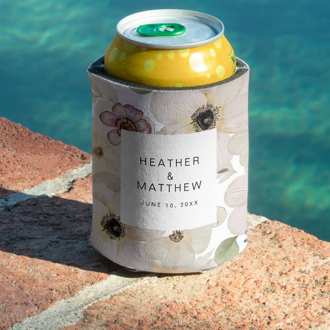 Porta-lata Floral Moderna (Modern Floral Can Cooler by Painted Paperie
)