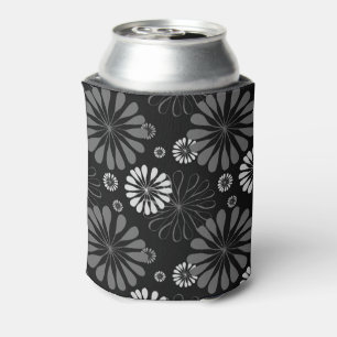 Porta-lata Floral Retro Preto e Branco
