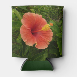 Porta-lata Floral Tropical de Laranja Hibiscus