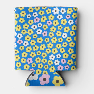 Porta-lata Flores bonitas: padrão de desenho animado sem cost