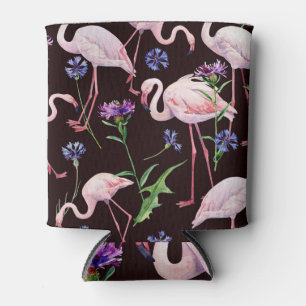 Porta-lata Flores de aquarela e padrão de flores selvagens.