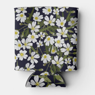 Porta-lata Flores de campo branco: padrão de colheita.